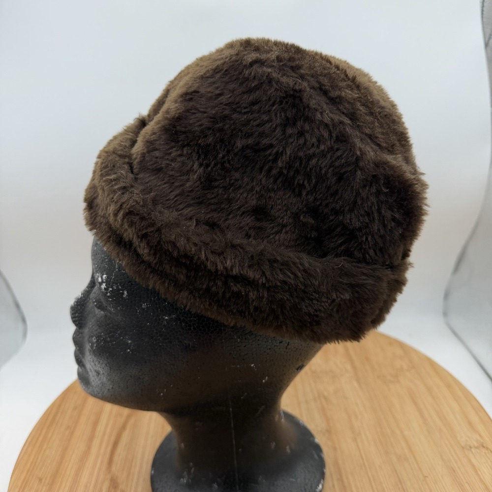 Vintage 1950's  Faux Fur Cossack Hat small‎ Ambassador Brown ear flaps